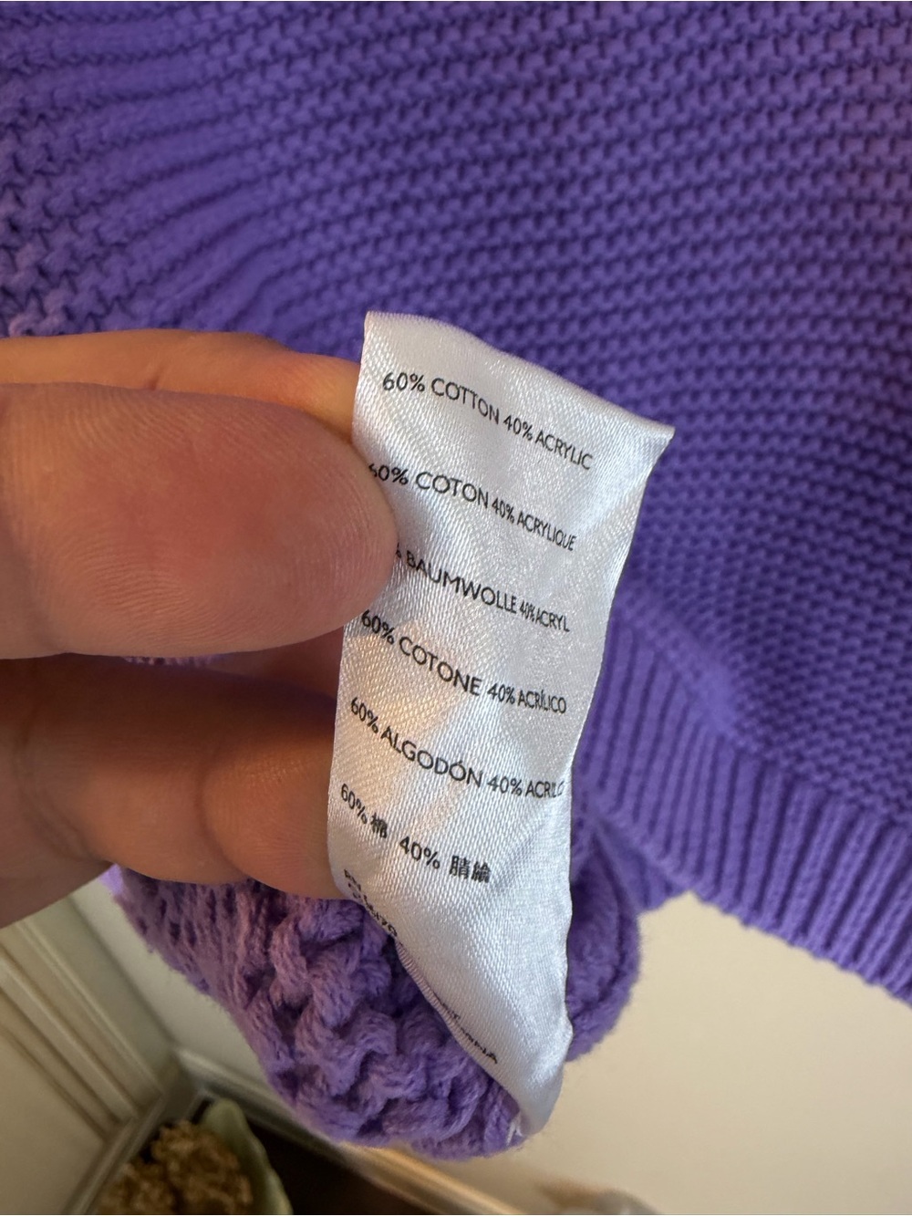 Free People Dream Cable Crew Sweater XS Purple NWT - Picture 10 of 10
